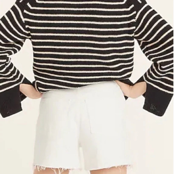 NWT J. CREW Cut Off Shorts 29 High Rise Raw Hem White Denim J.Crew A5225 - Picture 3 of 4